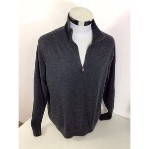 Banana Republic Merino Wool 1/2 Zip Sweater Gray Mens XL